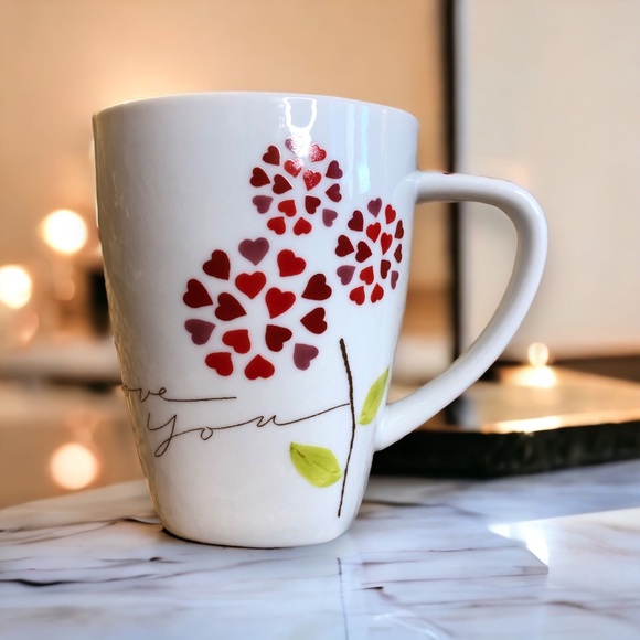 STARBUCKS 2007 I Love You Mug Cup with Hearts Flowers Valentine's Day Gift! - Picture 4 of 7